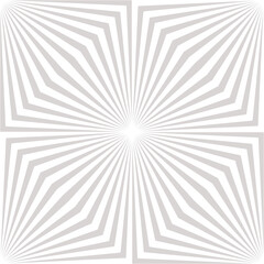 Gray and white vector geometric seamless pattern. Optical illusion effect. Abstract texture with broken lines, stripes, burst, tiles. Trendy op art background. All-over design for print, cover, decor