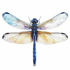 Blue Dragonfly Illustration