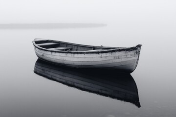 Solitary Boat on Calm Water