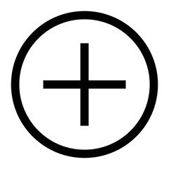 A Simple Bold Plus Sign Encircled, Conveying Clarity And Addition, With A Clean Minimalist Design And High Contrast