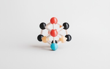 Abstract Colorful Molecular Model on White Background