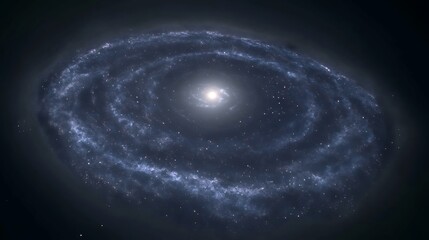 A Spectacular Spiral Galaxy Featuring Many Dim Celestial Bodies