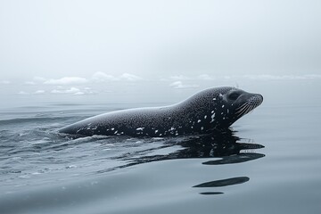 Obraz premium Seal Resting on Ice