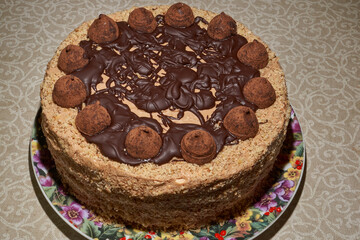My wife baked a birthday cake. Homemade baking.