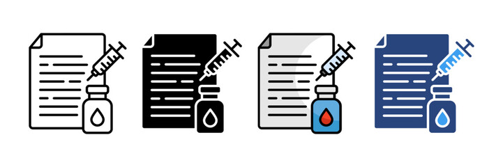 Syringe Icon Set Multiple Style Collection