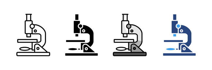 Microscope Icon Set Multiple Style Collection