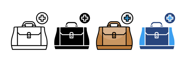 Doctor Bag Icon Set Multiple Style Collection