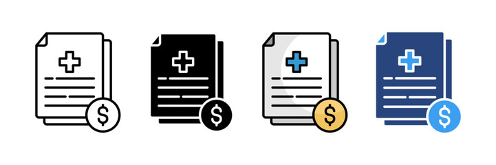 Costs Icon Set Multiple Style Collection