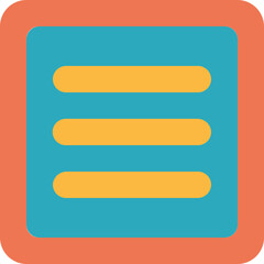 Fototapeta premium Menu paper bold rounded outline and fill icon