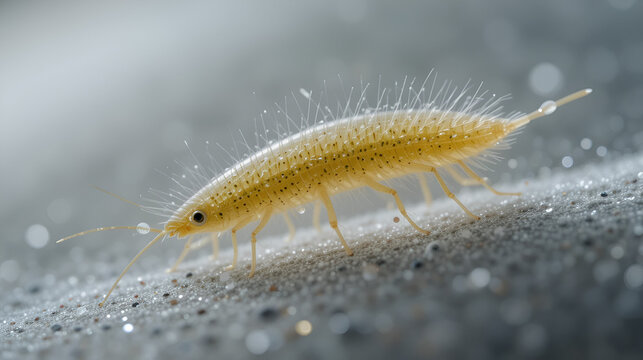 a closeup or macro image of paramecium caudatum on white background