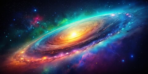 Fototapeta premium Vibrant Minimalist Galaxy Bokeh: Sleek Colorful Cosmic Design