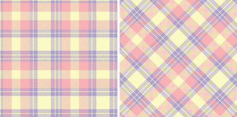 Cool Egg Shell and Vivid Pastel Purple Seamless Madras Plaid Textile Design