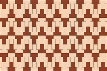 Seamless pattern with stacked brown and beige rectangles, creating a subtle 3D illusion.