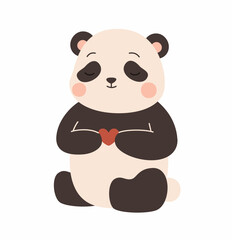 Cute cartoon panda. Flat vector illustration.
