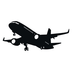 Aircraft or Airplane Silhouette Vector Illustration