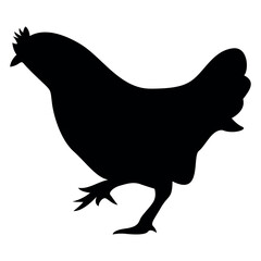 Animals hen Silhouette Vector Illustration