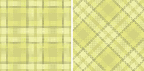 Muted Greenish Beige Seamless Madras Plaid with Dark Parchment accents Textile Design