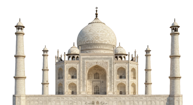 Taj Mahal isolated on transparent png background