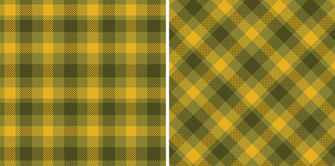 Rich Ugly Brown Seamless Madras Plaid with Dark Burnt Yellow accents Textile Design