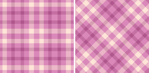 Modern Metallic Dull Pink Seamless Madras Plaid Textile Design
