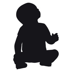 Baby Silhouette Vector Illustration