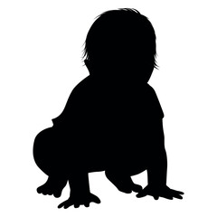 Baby Silhouette Vector Illustration