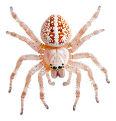 Detailed Close-Up of a Pale Spider with Unique Patterns Visible, Isolated on Transparent Background