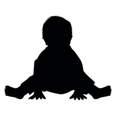 Baby Silhouette Vector Illustration