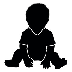 Baby Silhouette Vector Illustration