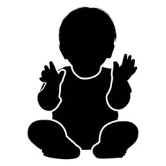 Baby Silhouette Vector Illustration