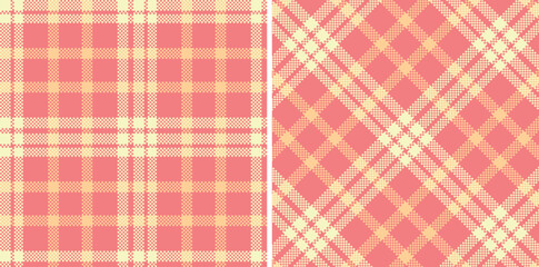 Modern Seamless Madras Plaid in Metallic Salmon Pink tones Textile Design