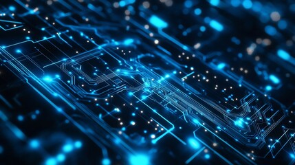 Abstract Futuristic Circuit Board Digital Technology Network Design Background
