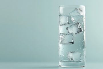 Refreshing ice-cold soda served in a tall glass with ice cubes for a perfect summer drink experience
