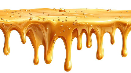 Golden Honey Dripping: The image captures the glistening allure of golden honey, dripping invitingly, a sweet cascade of nature's nectar.