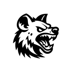 hyena logo black and white