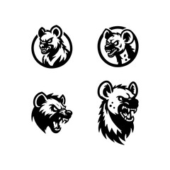 hyena logo black and white