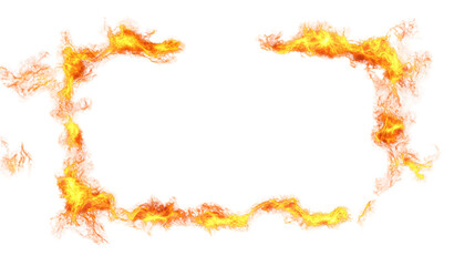 Fototapeta premium Fiery Frame: A captivating frame of swirling flames and glowing embers encircles an open space
