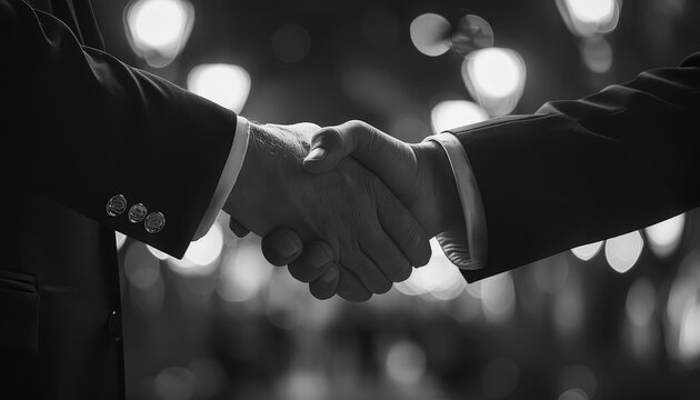 Global business leaders engage in a strategic handshake to foster international collaboration