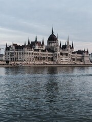 Fototapeta premium Hungarian parliament building and Danube river, Budapest, Hungary