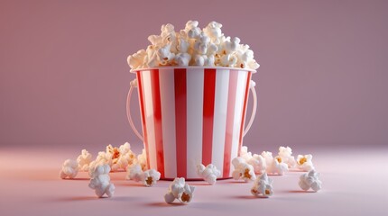 A bucket of popcorn overflowing with fluffy treats, perfect for movie nights and snacks