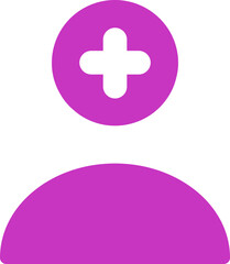 Fototapeta premium User add fill transparent color icon