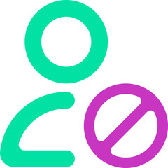 User block rounded fill and outline icon