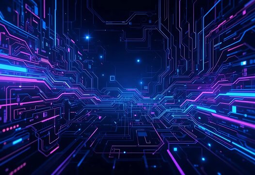 Abstract technology background with numbers and digital elements