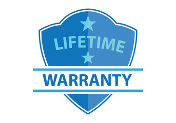 Lifetime warranty sign, logo, stamp, icon, label, for gain highest quality satisfaction.