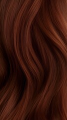 Fototapeta premium Russet Waves: A mesmerizing close-up of flowing russet-colored hair, revealing the texture and depth of each wave. Capturing the beauty of human hair, evoking a sense of warmth and sophistication