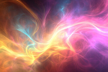 Obraz premium Abstract swirling vibrant colors, energy, light, plasma, nebula, cosmic, fantasy, background texture.
