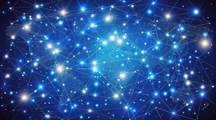 Illuminated global business connections on a digital world map for enhanced networking opportunities