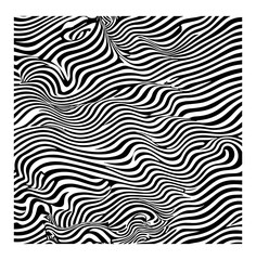 Abstract Black and White Wavy zebra stripes Line Pattern – Optical Illusion Background, Modern Art Design for Textiles, Wallpapers, Branding, Digital Graphics, and Contemporary Artistic Prints