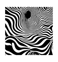 Abstract Black and White Wavy zebra stripes Line Pattern – Optical Illusion Background, Modern Art Design for Textiles, Wallpapers, Branding, Digital Graphics, and Contemporary Artistic Prints