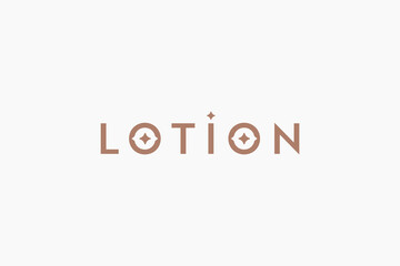 luxury lotion symbol logotype vector design template for care, skincare, sunscreen, and cream business company